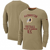 Men's Washington Redskins Nike Tan 2019 Salute to Service Sideline Performance Long Sleeve Shirt,baseball caps,new era cap wholesale,wholesale hats